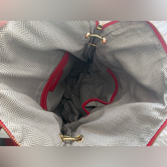 Steve Madden Red/Orange Large Tote Shoulder Bag Extendable Logo Detachable Strap - Picture 8 of 17